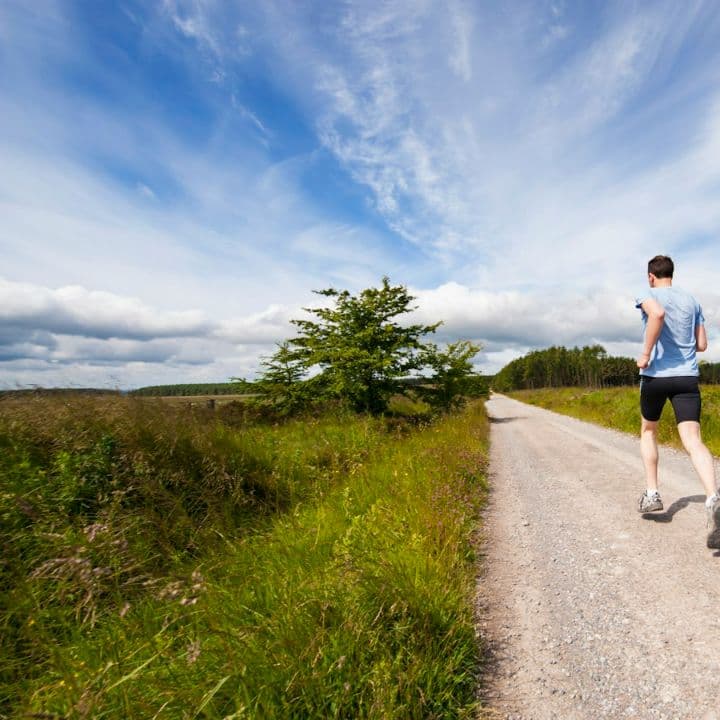A runner on a country road